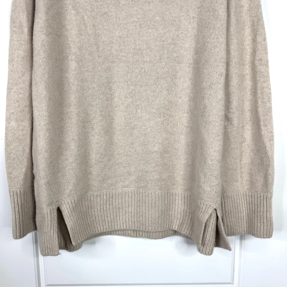 VINCE 100% Cashmere Soft Turtleneck Sweater NEW Size L Oatmeal